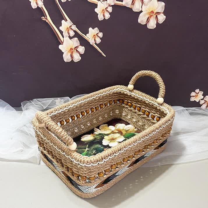 Funktioneller Aufbewahrungskorb mit Blumenmuster für den Tisch – Bild 5