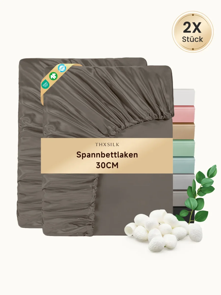 Bio Seide Lyocell Spannbettlaken hautfreundlich atmungsaktiv – Bild 2